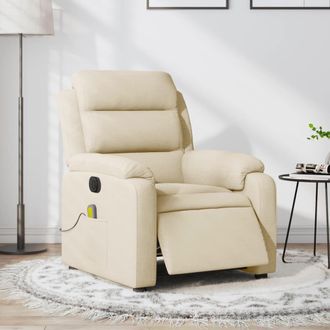 vidaXL Vidaxl - Sill&oacute;n Reclinable De Masaje El&eacute;ctrico Tela Color Crema