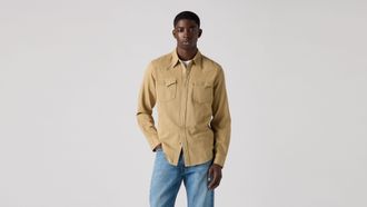 Levi's Classic Standard Fit Western Shirt - Mens - M - Beige / Luka Harvest Gold Garment Dye