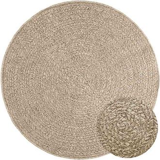 vidaXL Alfombra Zizur Aspecto Yute Interior/exterior Beige &Oslash; 120 Cm Vidaxl