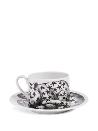 Fornasetti star tea cup (set of two) - White