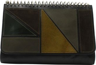 Jean Paul Gaultier Spring Patchwork Pouch in Black Leather