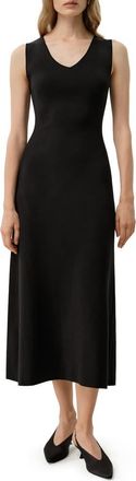 LilySilk Soleil Silk-Viscose Knit V-Neck Dress in Black at Nordstrom, Size X-Small
