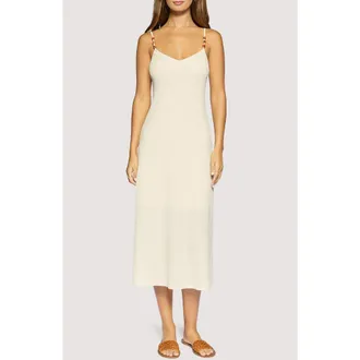 Lost + Wander Juno Bead Strap Midi Dress in Ivory at Nordstrom, Size X-Small
