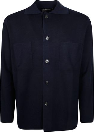 FILIPPO DE LAURENTIIS Dark Navy Blue Boxy Shirt Jacket