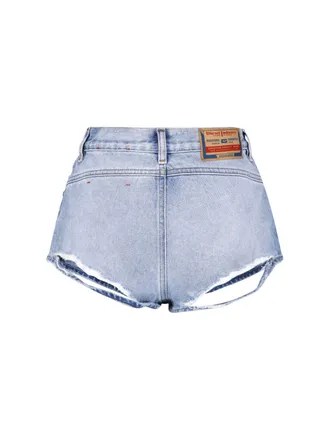 Diesel Distressed Denim Denim Shorts - Blue
