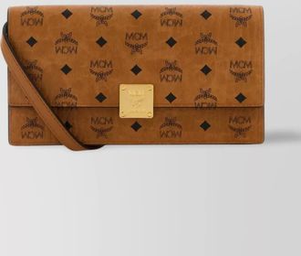 MCM canvas rectangular wallet shoulder strap