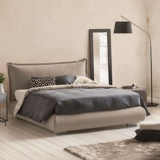 Talamo Italia Talamo Italia - Cama Matrimonial Ilenia, Cama Contenedor Con Tapizado De Tela Y Cabecero, 100% Made In Italy, Apertura Frontal, Adecuado Para Colch&oacute;n 