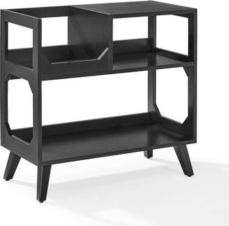 Crosley Furniture Asheville Medium Record Storage Console Black