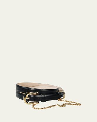 D&eacute;hanche Luzia Chain-Embellished Leather Belt
