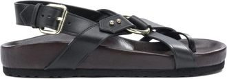 SOEUR Mexico Sandalen - Dames - Sandalen - Zwart - 40 EU - Leer - Schoenen