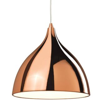 Netlighting Caf 1 Light Dome Ceiling Pendant Light Copper Finish E27