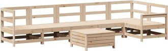 vidaXL Juego De Sof&aacute;s De Jard&iacute;n 7 Piezas Madera Maciza De Pino Vidaxl
