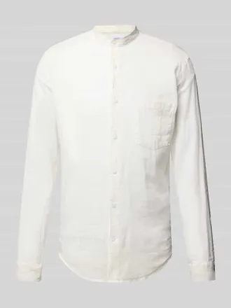 Lindbergh Lindbergh Regular Fit Freizeithemd aus Leinen-Baumwoll-Mix in Weiss, Gr&ouml;&szlig;e M