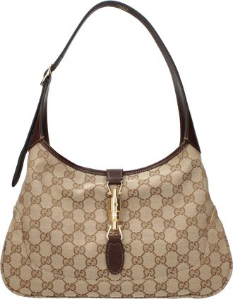 Gucci Borsa A Tracolla Jackie Donna Tessuto Beige/Marrone