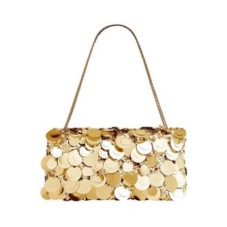 Paco Rabanne Shoulder Bags, female, Yellow, Size: ONE SIZE Sparkle Baguette