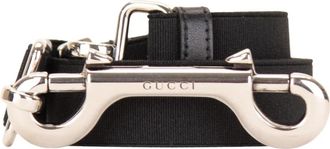 Gucci Elastische Stoffg&uuml;rtel - Heren - Sleutelhangers & Tashangers - Zwart - 90 CM - Accessoires