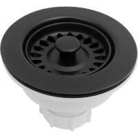 OEM Conjunto De Desag&uuml;e Para Fregadero De Cocina Con Cesta Coladora/tap&oacute;n Extra&iacute;ble Para Desag&uuml;es De 3,5 Pulgadas, Color Negro, 1 Pieza - Crezuo