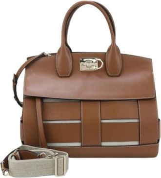 Ferragamo Pre-owned Handbags, female, Brown, Size: ONE SIZE Pre-owned Leather Handbag