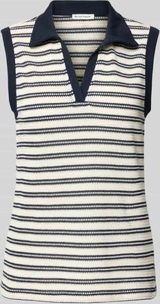 Tom Tailor Regular Fit Stricktop aus Baumwoll-Mix in Marine, Größe M