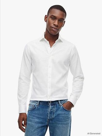 Tommy Hilfiger New York Label TH Flex Slim Twill Shirt