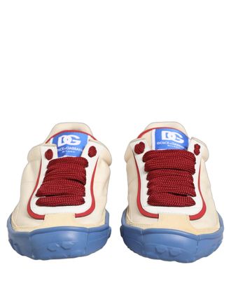 Dolce & Gabbana Mens Multicolor Old Runner Lace Up Sneakers Shoes Elastane Nylon Acrylic Calf