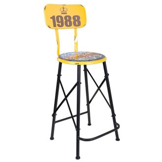 Wanderlust Deco Taburete De Metal Amarillo 46x100x40 Cm