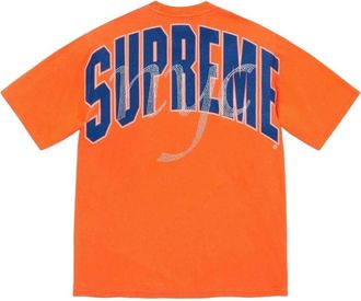 SUPREME SS26 Rhinestone Script S/S T-Shirt Orange SUP-SS26-324-ORG