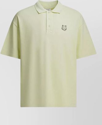 Maison Kitsun&eacute; fox head polo shirt button placket