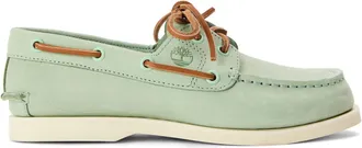 Timberland Womens Classic Rust Nubuck Boat Shoes in Light Green - Size UK 3.5