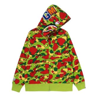 A Bathing Ape STA Camo Shark Full Zip Hoodie Green 1M80-115-302-GRN