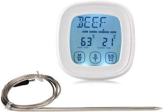 OEM Termometro Digitale Per Carne Con Schermo Lcd Touchscreen, Timer Per Griglia, Termometro Per Alimenti, Sonda, Visualizzazione Della Temperatura Per Bi