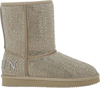 Philipp Plein Mid Flat Boots - Dames - Winterlaarzen - Beige - 38 EU - Leer - Schoenen