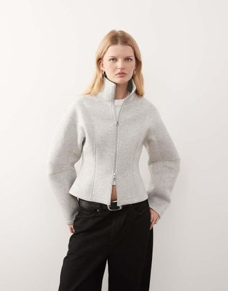 Monki Giacca stretta in vita grigia-Grigio