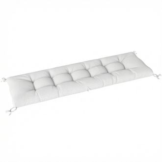 OUTSUNNY Coj&iacute;n Para Banco Exterior Con Correas De Sujeci&oacute;n, Protecci&oacute;n Uv50+, Rebote Lento, Interior Y Exterior, 198x65x13 Cm, Crema