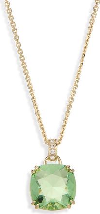 Swarovski Millenia Cushion Cut Crystal Pendant Necklace in Ignite/gold at Nordstrom