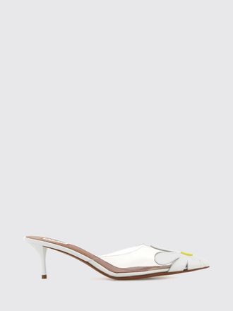 Alaia Bloom Leather Mules with Flower Appliqu&eacute; and Mid-Stiletto Heel