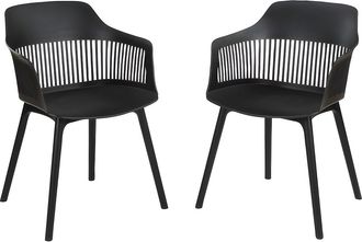 Vente-Unique Lotto di 2 poltrone da giardino in Polipropilene Nero - SOHO