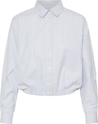 Ichi Gestreept Shirt - Dames - Overhemden - Blauw - 2XL - Overhemden