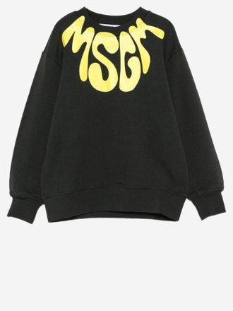 Msgm Logo-Graphic Cotton Sweatshirt - Black