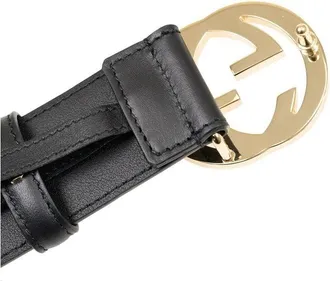 Gucci Womens Belt Black Leather Accessories