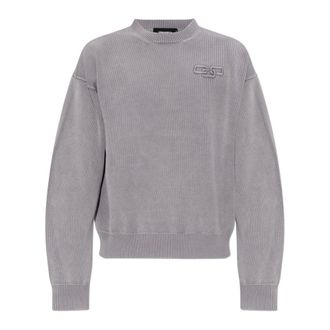 Dsquared2 Round-neck Knitwear, male, Gray, Size: M Logo Sweater