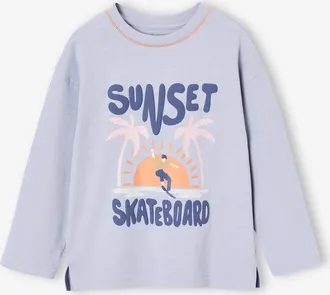 Vertbaudet Langarmshirt f&uuml;r Jungen, Strukturjersey helles blau