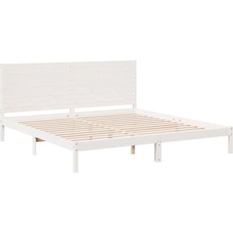vidaXL Cama Extralarga Sin Colch&oacute;n Madera Maciza Blanca 200x220 Cm Vidaxl