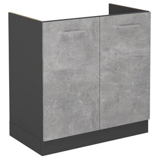 Vicco Armario Bajo Para Fregadero R-line, Hormig&oacute;n, 80 Cm Sin Encimera