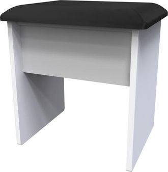Welcome Furniture Wellington Ready Assembled Dressing Table Stool - Black Matt & White - Welcome Furniture | TJ Hughes