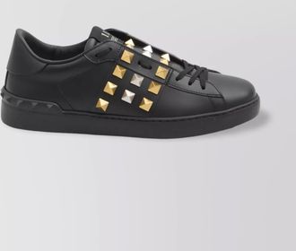 Valentino Garavani studded leather sneakers rubber sole