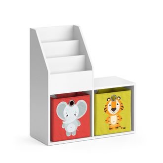 Vicco Estanter&iacute;a Infantil Luigi, Blanco, 72 X 79 Cm Mini, Con 2 Cajas Plegables Opc.2 Vicco