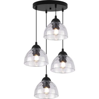 OEM L&aacute;mpara Colgante Venecia 4 Pantallas Planas Transparentes E27