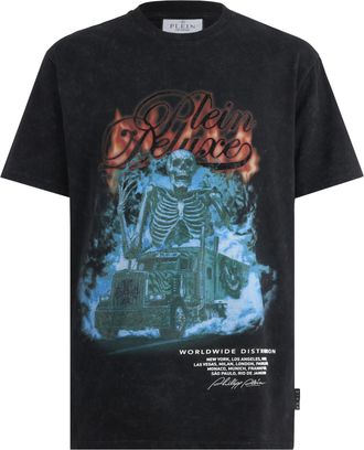 Philipp Plein Round Neck T-Shirt Plein Deluxe Skeleton Stones