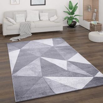 Paco Home Tappeto Salotto Pelo Corto Vintage Astratto Moderno Geometrico Motivo Diamante Grigio, 240x340 cm - Paco Home
